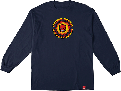 SPITFIRE OG FIREBALL LONGSLEEVE TSHIRT SMALL NAVY/RED