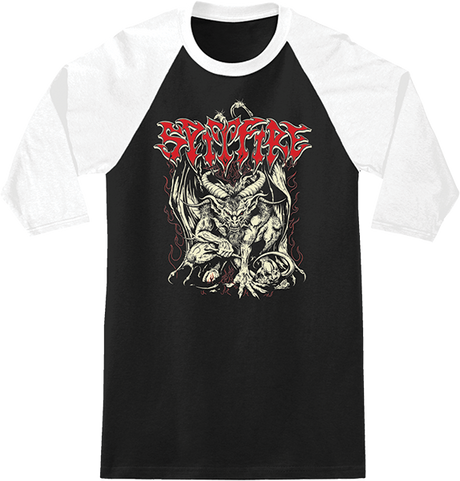 SPITFIRE DEMON 3/4 SLV MEDIUM BLK/WHT/DISCHARGE