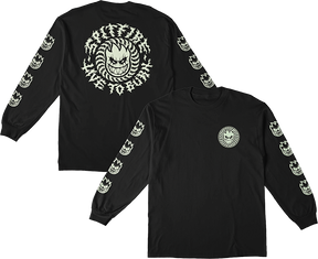 SPITFIRE DEATHMASK CLASSIC SLEEVE GLOW LS SMALL BLACK