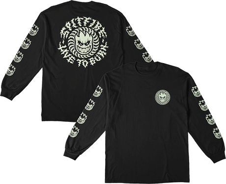 SPITFIRE DEATHMASK CLASSIC SLEEVE GLOW LS SMALL BLACK