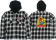 SPITFIRE DEMONSEED HOODED LONGSLEEVE FLANNEL MEDIUM-BLK/WHT