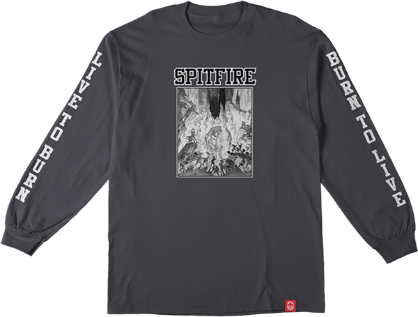 SPITFIRE INFERNO SLEEVE LONGSLEEVE SMALL CHARCOAL/BLK/WHT