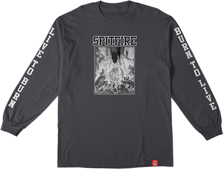 SPITFIRE INFERNO SLEEVE LONGSLEEVE SMALL CHARCOAL/BLK/WHT