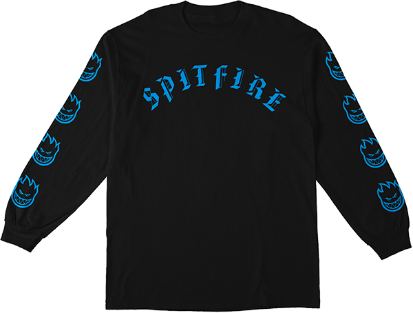 SPITFIRE OLD E BH SLEEVE NEON LS SMALL BLACK
