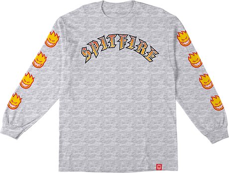 SPITFIRE OLD E BIGHEAD FILL SLEEVE LONGSLEEVE MEDIUM ASH/YEL/RED