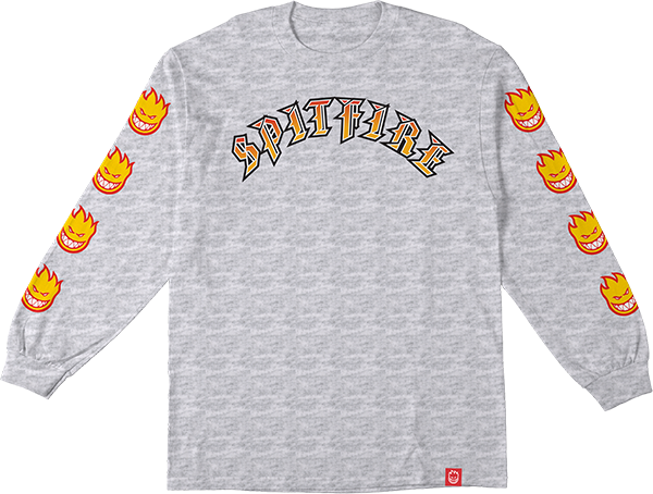 SPITFIRE OLD E BIGHEAD FILL SLEEVE LONGSLEEVE LARGE  ASH/YEL/RED
