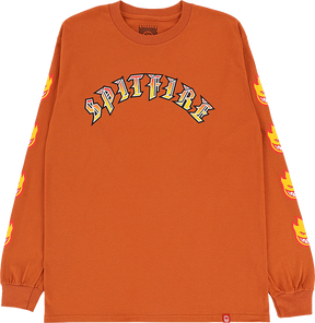 SPITFIRE OLD E BIGHEAD FILL SLEEVE LONGSLEEVE SMALL ORG GOLD RED