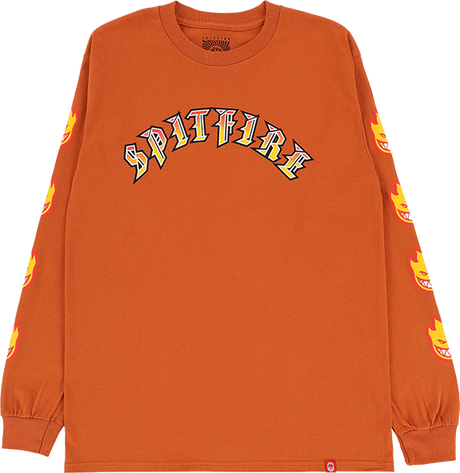SPITFIRE OLD E BIGHEAD FILL SLEEVE LONGSLEEVE MEDIUM ORG GOLD RED