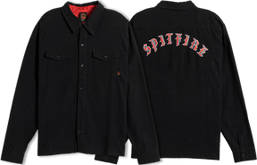 SPITFIRE OLD E EMB FLANNEL LS XLARGE BLACK