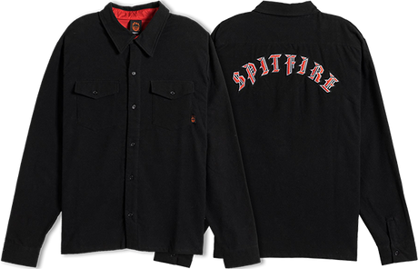 SPITFIRE OLD E EMB FLANNEL LS XLARGE BLACK