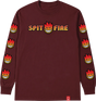 SPITFIRE OG SPLT BGHD FADE FILL  LONGSLEEVE MEDIUM MAROON