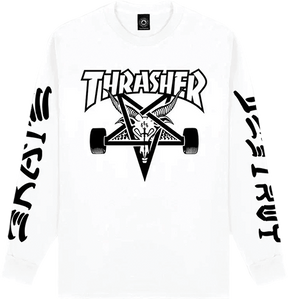 THRASHER GOAT DESTROY LONGSLEEVE M-WHITE/BLK