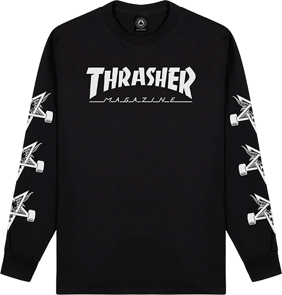 THRASHER MAG LOGO GOAT LONGSLEEVE S-BLACK