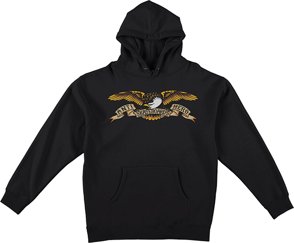 ANTI HERO EAGLE HOODIE SWEATSHIRT LARGE BLK/BLK/MULTI
