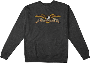 ANTI HERO EAGLE CREWNECK SWEATSHIRT SMALL CHARCOAL HEATHER BLACK