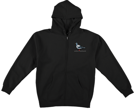 ANTI HERO LIL PIGEON EMB ZIP HOODIE XLARGE-BLACK