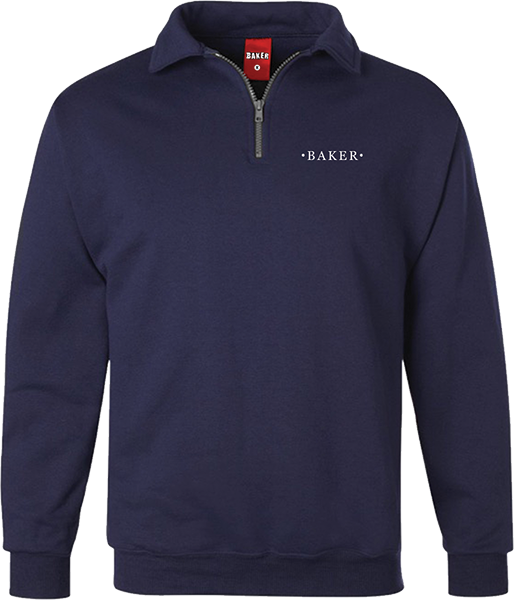 BAKER HALF SMART QUARTER ZIP UP CREWNECK SWT SMALL NAVY