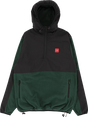 CHOCOLATE POLAR FLEECE PULLOVER HOODIE SWEATSHIRT S-BLACK/GRN