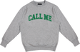 CALL ME 917 CALL ME LOGO CREW SWT SMALL HEATHER GREY