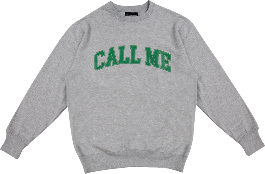 CALL ME 917 CALL ME LOGO CREW SWT MEDIUM HEATHER GREY