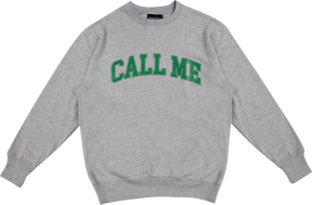 CALL ME 917 CALL ME LOGO CREW SWT MEDIUM HEATHER GREY