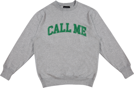 CALL ME 917 CALL ME LOGO CREW SWT MEDIUM HEATHER GREY