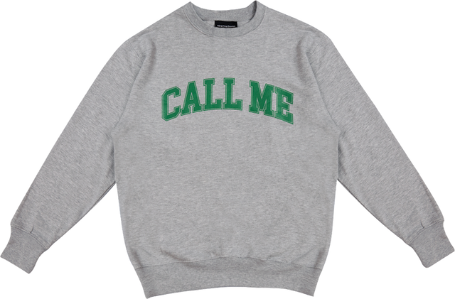CALL ME 917 CALL ME LOGO CREW SWT MEDIUM HEATHER GREY