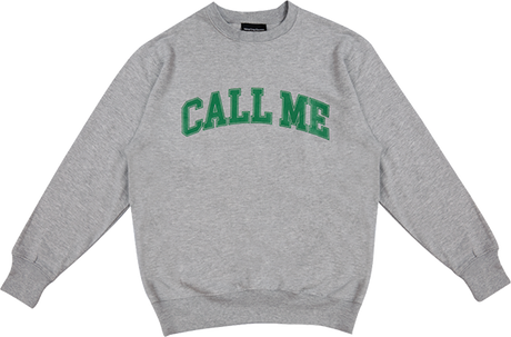CALL ME 917 CALL ME LOGO CREW SWT LARGE  HEATHER GREY