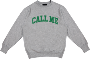 CALL ME 917 CALL ME LOGO CREW SWT XLARGE HEATHER GREY