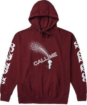 CALL ME 917 DEVIL CALLS HOODY SWEATSHIRT LARGE  MAROON