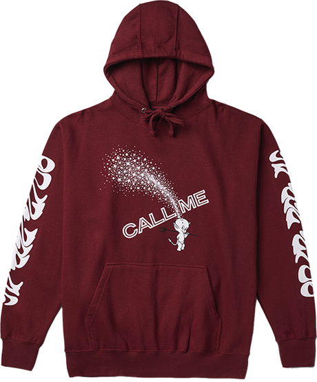CALL ME 917 DEVIL CALLS HOODY SWEATSHIRT XLARGE MAROON