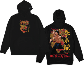 DGK BRUCE LEE LIL DRAGON FLEECE HOODIE SWEATSHIRT LARGE BLACK