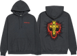 DOGTOWN ESE CROSS 2 HOODIE MEDIUM  CHARCOAL HEATHER