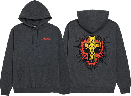 DOGTOWN ESE CROSS 2 HOODIE XLARGE CHARCOAL HEATHER