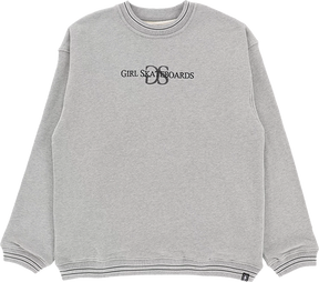 GIRL GS EMBROIDERED CREWNECK SWEATSHIRT L-HEATHER GREY