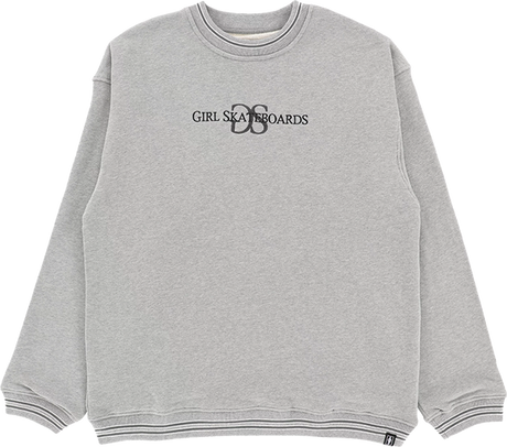 GIRL GS EMBROIDERED CREWNECK SWEATSHIRT L-HEATHER GREY