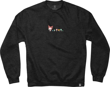GIRL HELLO KITTY SHROOM TRAIL CREW/SWT MEDIUM CHARCOAL