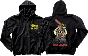 HEROIN TEGGXAS CHAIN ZIP HOODIE SMALL BLK