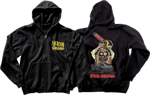 HEROIN TEGGXAS CHAIN ZIP HOODIE XLARGE BLK