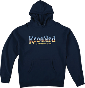 KROOKED CHROME ZONE HOODIE XLARGE NAVY