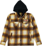 KROOKED DOUBLE OK HOODIE FLANNEL MEDIUM BROWN/TAN PLAID