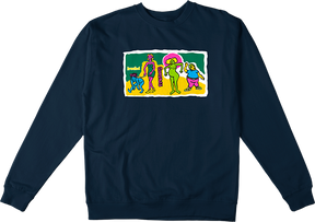 KROOKED FAMILY AFFAIR CREWNECK SWEATSHIRT MEDIUM NAVY