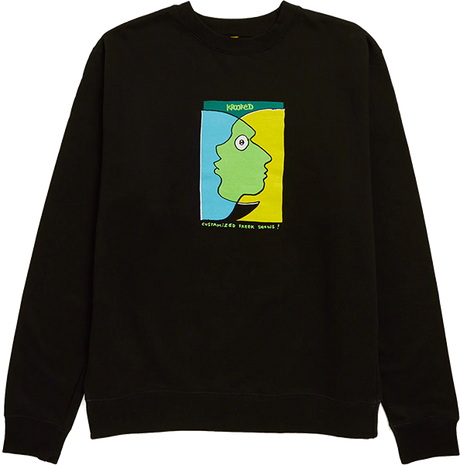 KROOKED FREAK SHOWS CREWNECK SWEATSHIRT SMALL BLACK