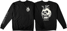 KROOKED FEAR NO MONSTER CREWNECK SWEATSHIRT LARGE  BLK