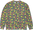 KROOKED PAINTED FLOWERS WAFFLE KNIT CREWNECK SWEATSHIRT MEDIUM-MULTI