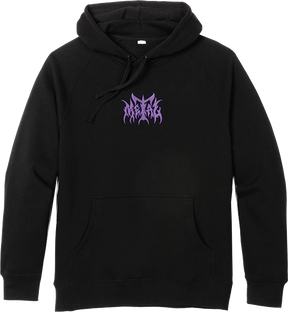 METAL LOGO EMBROIDERED HOODIE LARGE BLACK