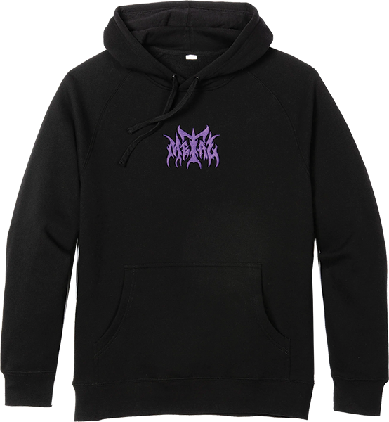 METAL LOGO EMBROIDERED HOODIE LARGE BLACK