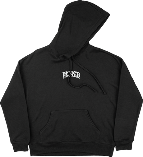 PEPPER LOGO HOODIE SWEATSHIRT LARGE BLACK