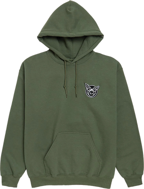 PIG HEAD EMBORDERED HOODIE SWEATSHIRT MEDIUM-ARMY