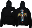 PRIMITIVE GNR CROSS HOODIE SWEATSHIRT XLARGE-BLACK
